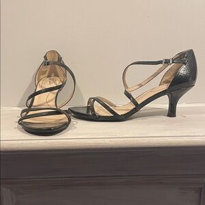 Life Stride Black Strappy Heels